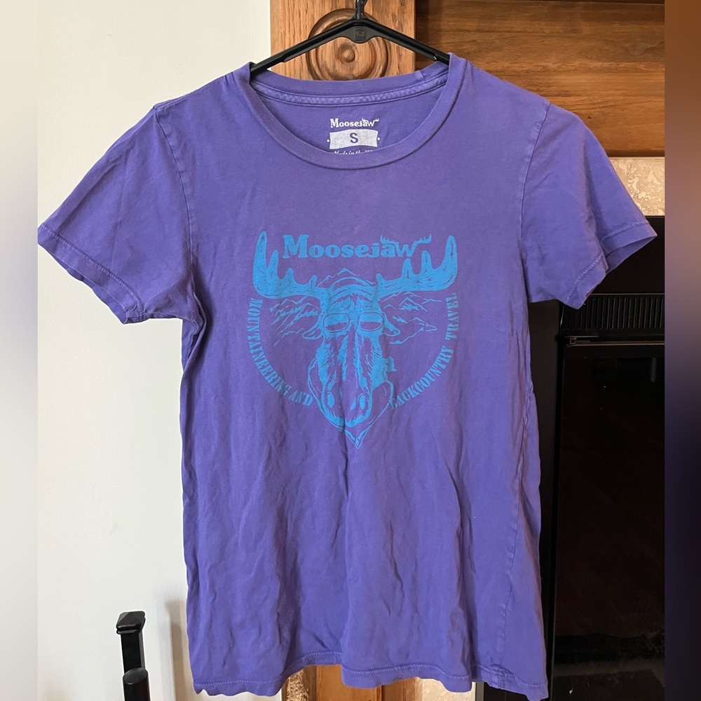Moosejaw Mountaineering Purple Moose T Shirt